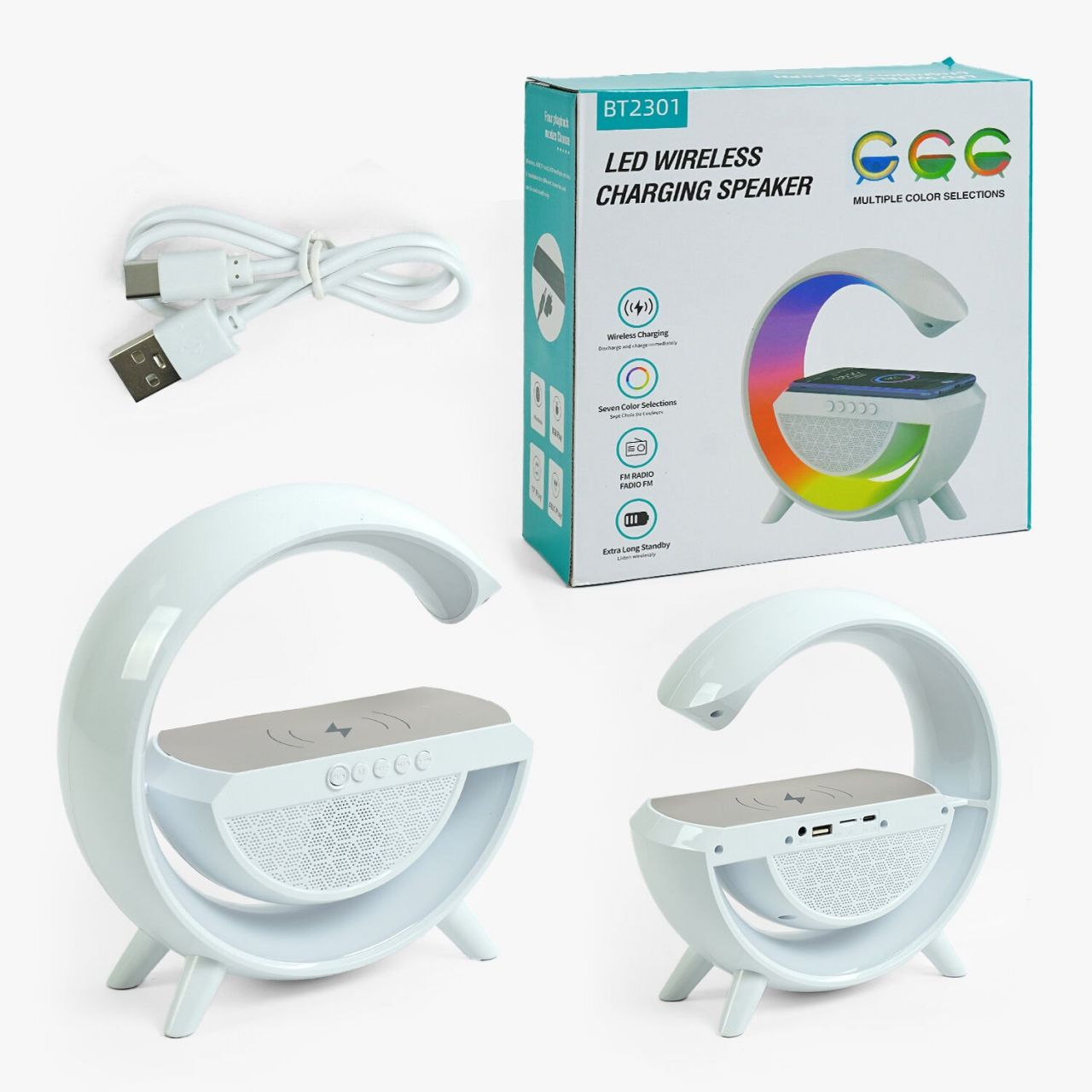 Колонка C 65392 (24) бездротова зарядка телефона, вбудований акумулятор, Bluetooth 5.2, підтримка TF Card, USB Type-C, зміна режимів підсвічування