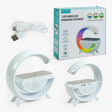 Колонка C 65392 (24) бездротова зарядка телефона, вбудований акумулятор, Bluetooth 5.2, підтримка TF Card, USB Type-C, зміна режимів підсвічування