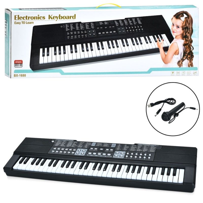 Синтезатор BX-1688 61 клавіша, мікрофон, запис, USB, від мережі