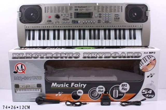 Орган арт. MQ-807USB (12шт/2) батар., 54клав., LCD Display, MP3, 100тонн/100рітм, мікрофон, від мережі
