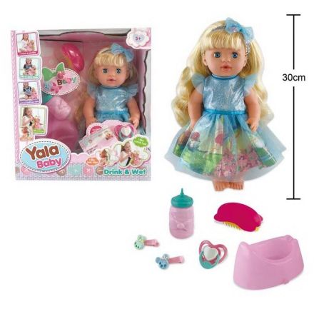 Лялька YL 2238 J (24) п’є з пляшечки, ходить на горщик, пустушка, аксесуари, висота 31 см