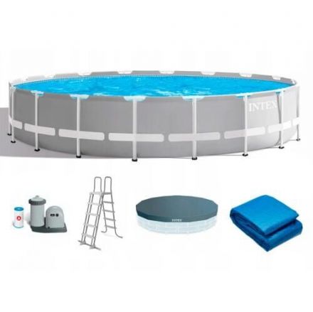 Intex Басейн каркасний 26732 NP (1) 549-122 см, насос 220V, 5687 л/год, об'єм води - 24311л, сходи, тент, підстилка