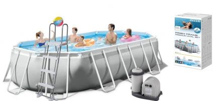 Intex Басейн каркасний 26796 NP (1) об'єм:18202л, розмір:503х274х122см, сходи, насос-фільтр 5678 л/год, скіммер