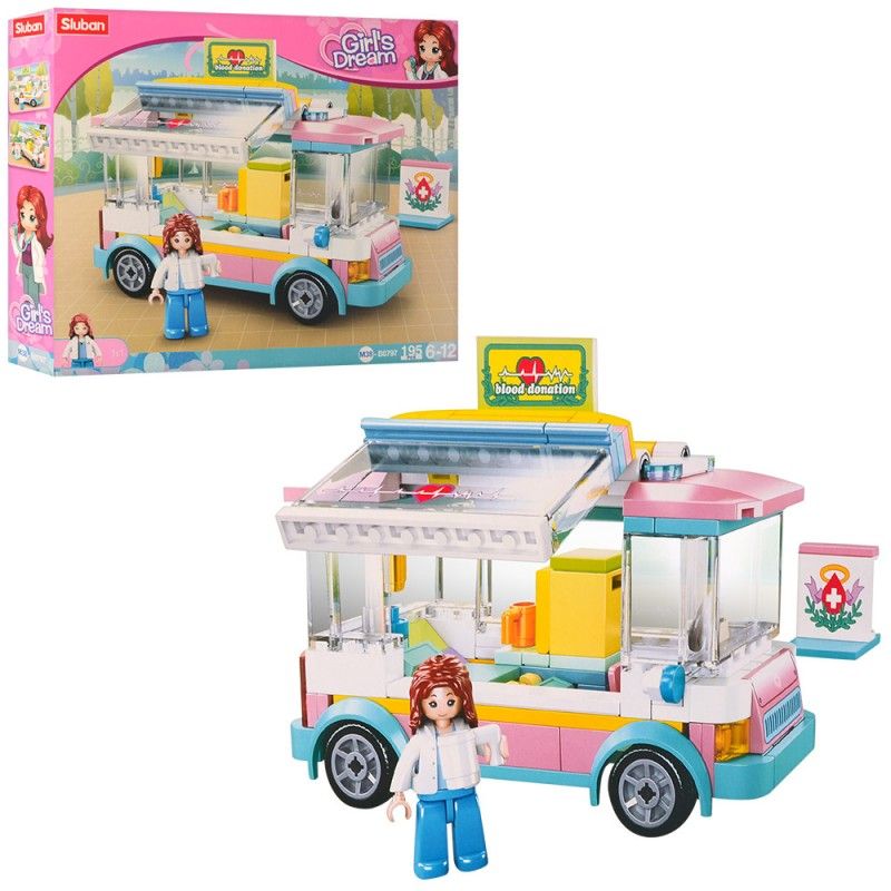 Конструктор SLUBAN M38-B0797 "Girls Dream": Автобус медичної допомоги, 195 дет