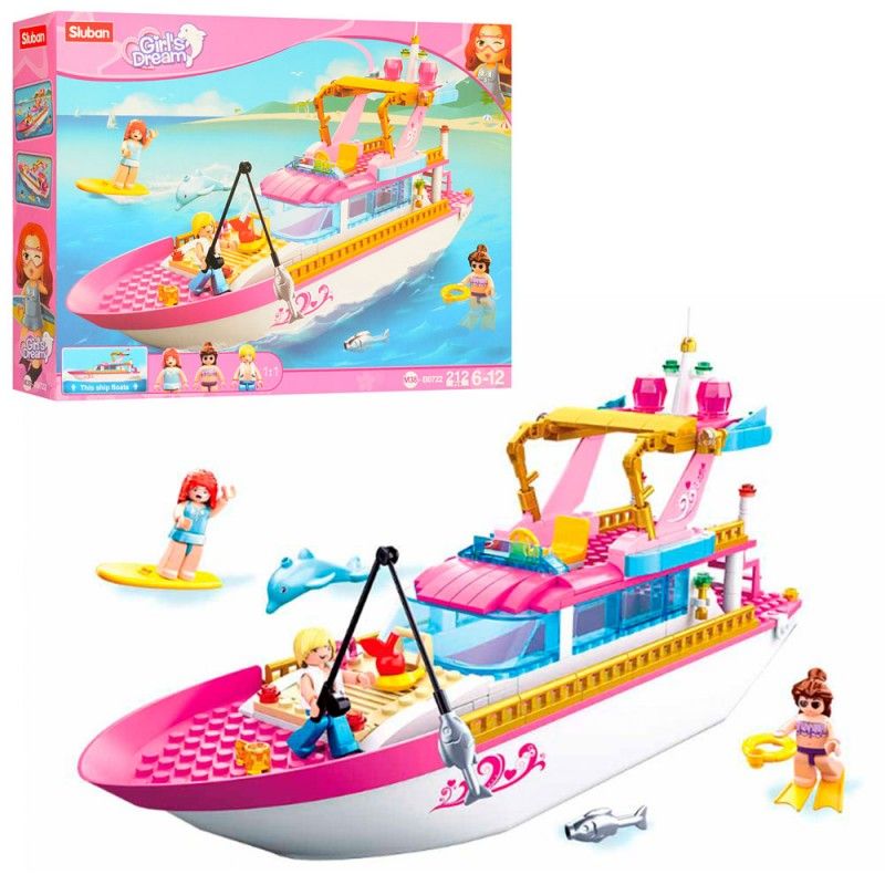 Конструктор SLUBAN M38-B0722 "Girls Dream": прогул.катер, риболовля, фігурки, 212 дет. 