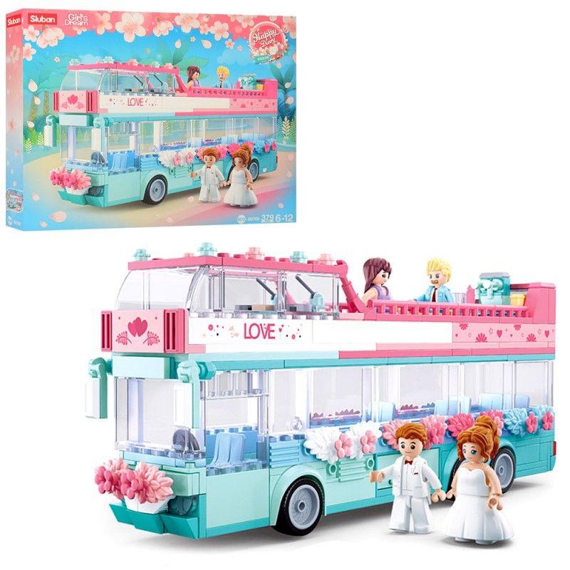 Конструктор SLUBAN M38-B0769 "Girls Dream": Весілля на двоповерховому автобусі, 379 дет.