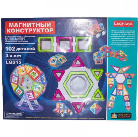 Магнитный конструктор 102 детали Leqi-toys LQ615
