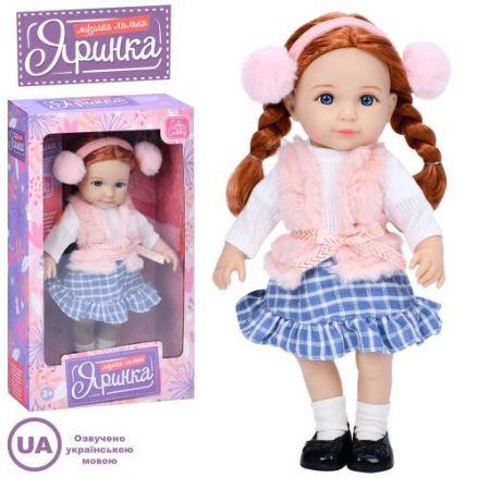 Лялька Яринка, м'яконабивна, 35см, музика(пісні), укр, на бат M5896IUA