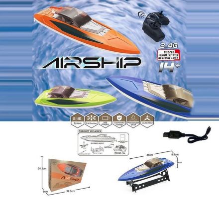 Катер на радіокеруванні 151 (24) 3 кольори, акумулятор 7.4 V, USB-кабель, 28 км/ год, пульт керування на батарейках, водонепроникний