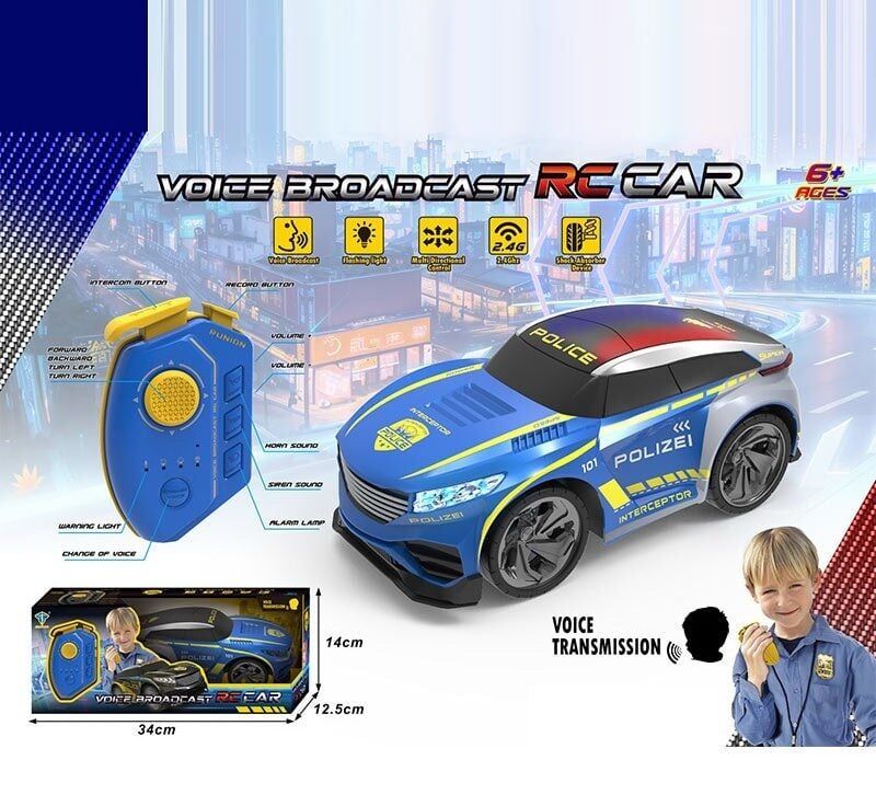 Машина на радіокеруванні R 252 S (24) гумові шини, вбудований акум. 3.7V, USB-кабель, пульт 2.4 GHz, звуки, підсвічування, запис та відтворення голосу