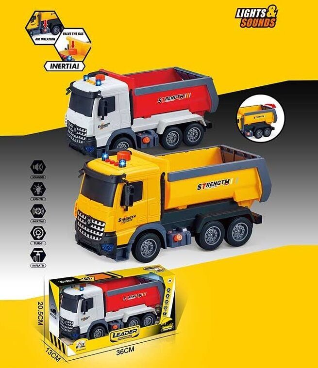 Машина музична 687-54 C (24/2) 2 кольори, "Вантажівка", підсвічування, звукові ефекти, інерція, рухомі деталі