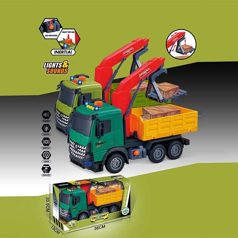 Машина музична 687-61 A (24/2) 2 види, "Вантажівка", підсвічування, звукові ефекти, інерційний механізм, рухомі деталі