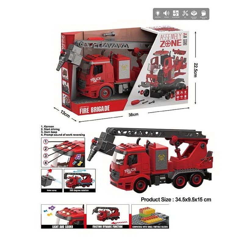 Машина-конструктор YW 9080 B (24/2) інерція, звуки, підсвічування, рухливі елементи, інструменти