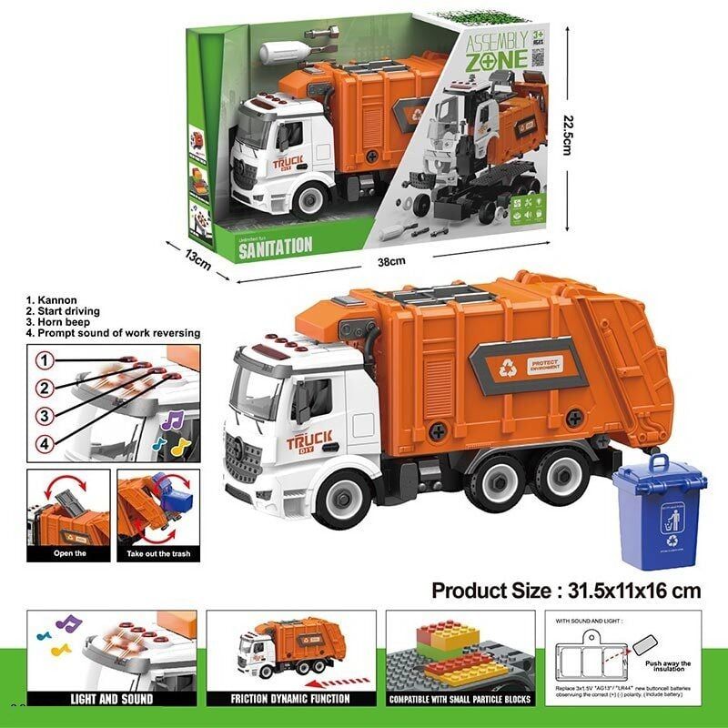 Машина-конструктор YW 9082 D (24/2) інерція, звуки, підсвічування, рухливі елементи, інструменти