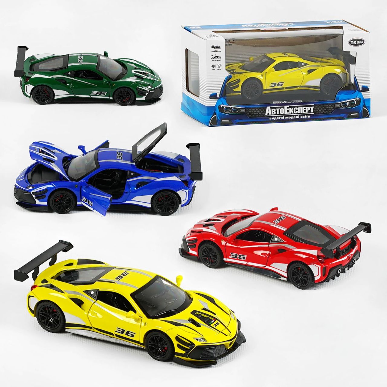 Машинка 10820 (48) "Авто Експерт", 4 кольори, металопластик, 1:32, звук, світло, інерція, рухомі елементи