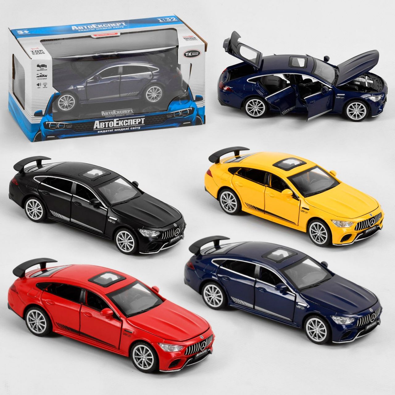 Машинка 26902 (48) "Авто Експерт", 4 кольори, металопластик, 1:32, світло, звук, інерція, відчиняються двері, багажник, капот