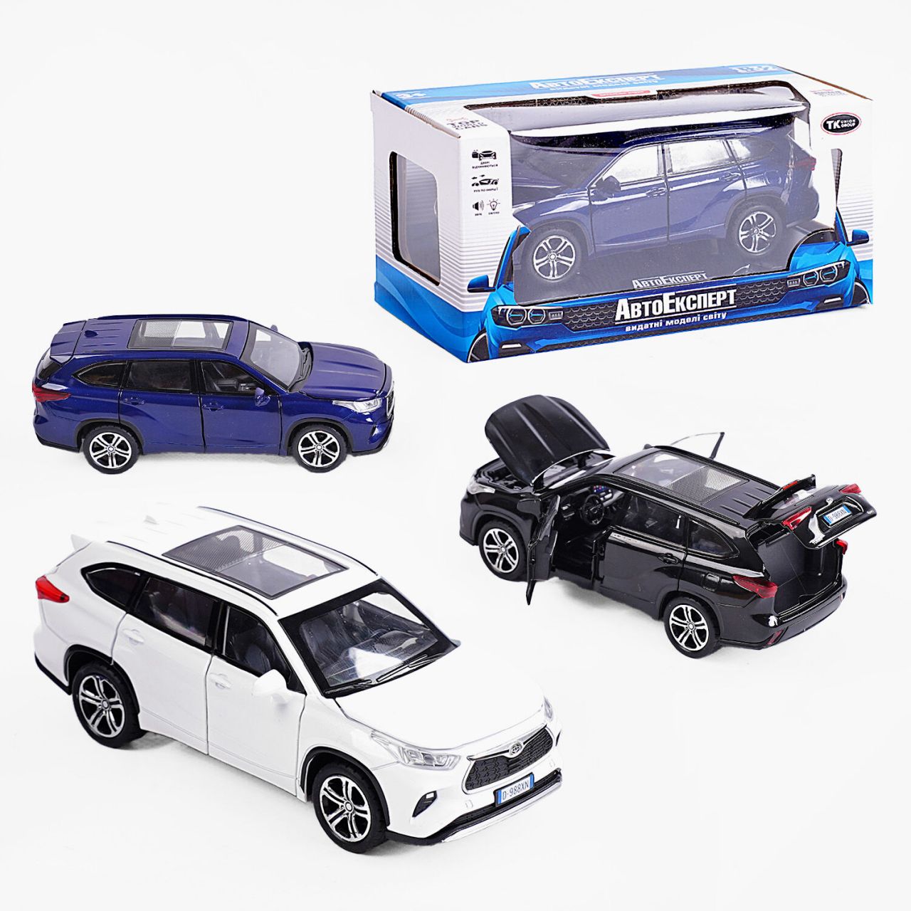 Машинка 40250 (48) "Авто Експерт", 3 кольори, металопластик, 1:32, звук, світло, інерція, відчиняються двері