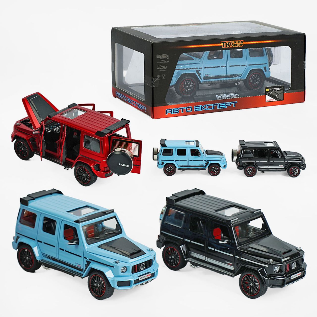 Джип 77070 (12) "Авто Експерт" металопластик, 1:24, звук, світло, інерція, рухомі елементи, 2 режими, викрутка, в коробці, ВИДАЄТЬСЯ ТІЛЬКИ МІКС