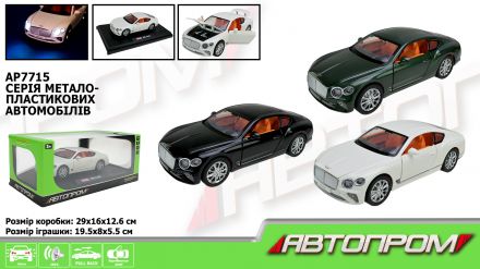 Машина мет. АВТОПРОМ арт. AP7715 (12шт) 1:24, 3 кольори, батар, світ., звук, двері відкр