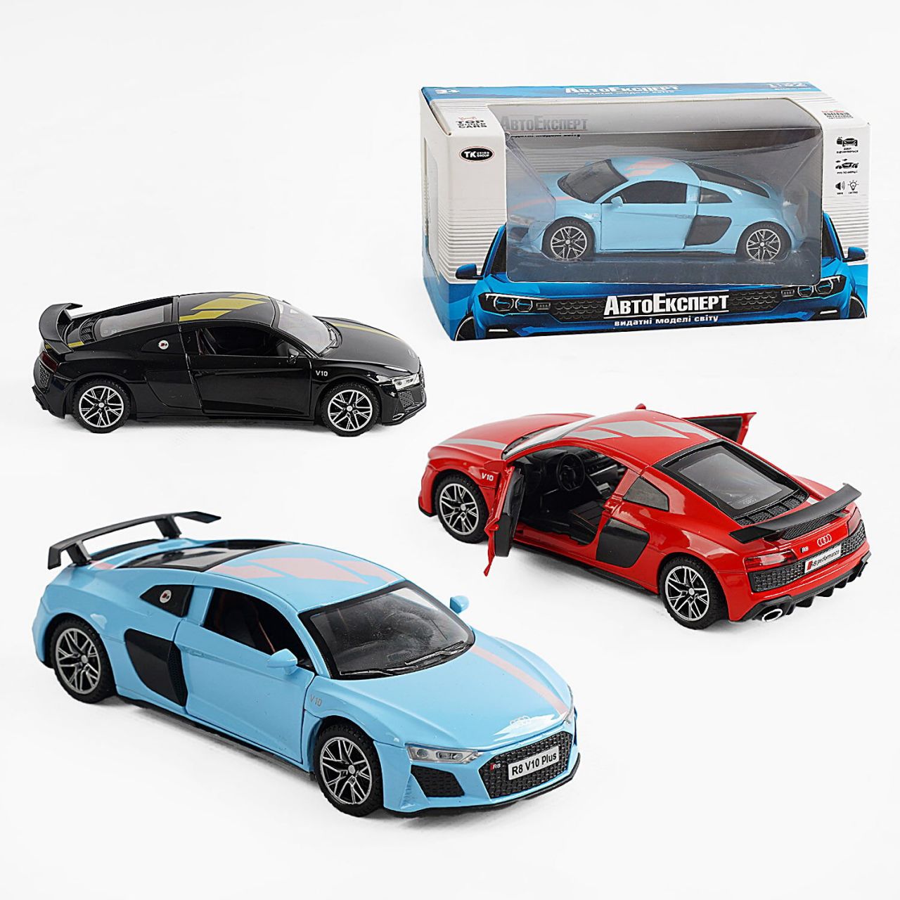 Машинка DL 69377 (48) "Авто Експерт", 3 кольори, металопластик, масштаб 1:32, світло, звук, інерція, відчиняються двері, багажник та капот