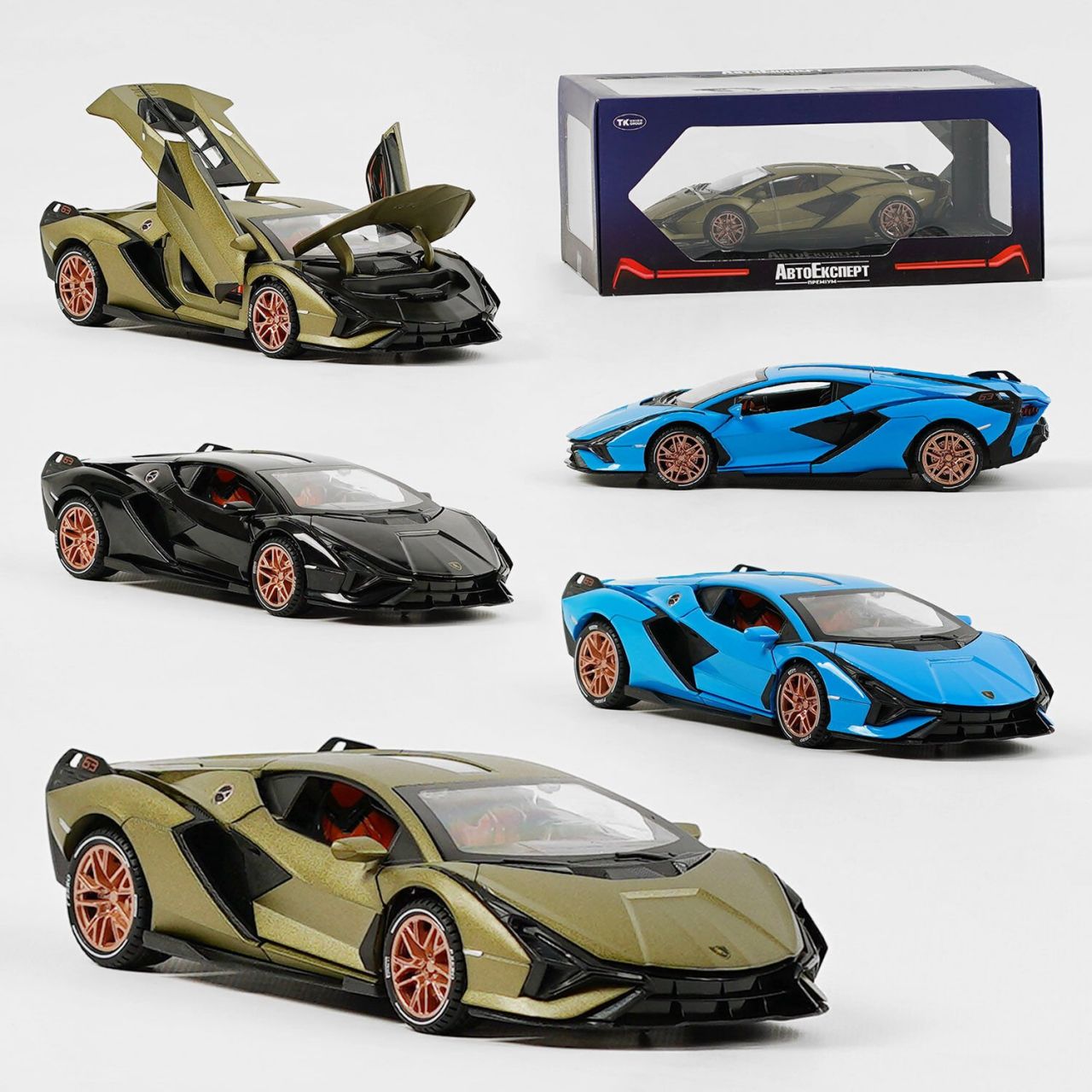 Машинка GT - 07739 (24/2) "Авто Експерт", 4 кольори, металопластик, 1:24, звук, світло, інерція, рухомі елементи