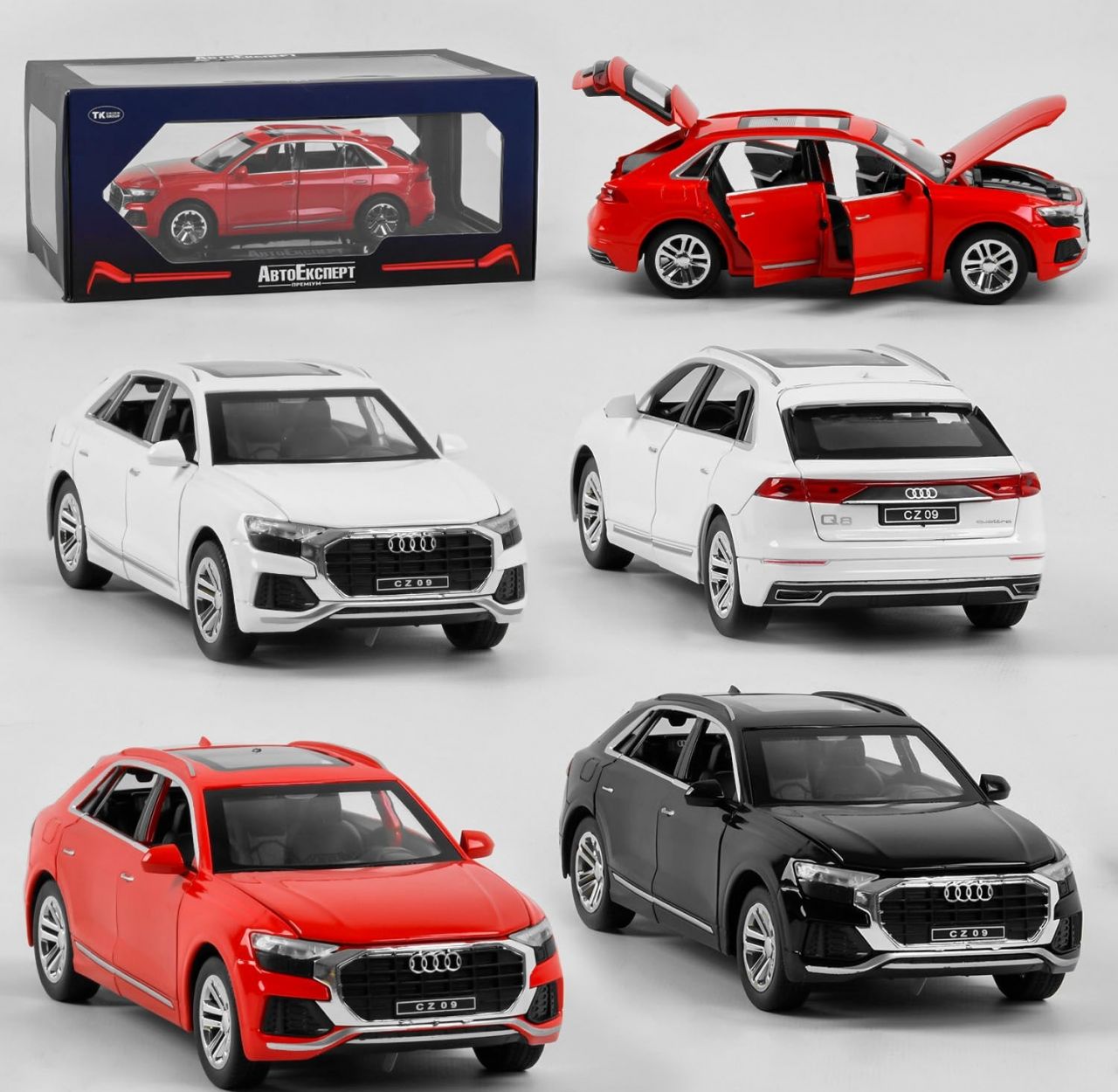 Машина металопластик GT - 5250 (24) "Авто Експерт Преміум" 3 кольори, 1:24, інерція, підсвічування фар, звук, відкриваються двері, капот, багажник