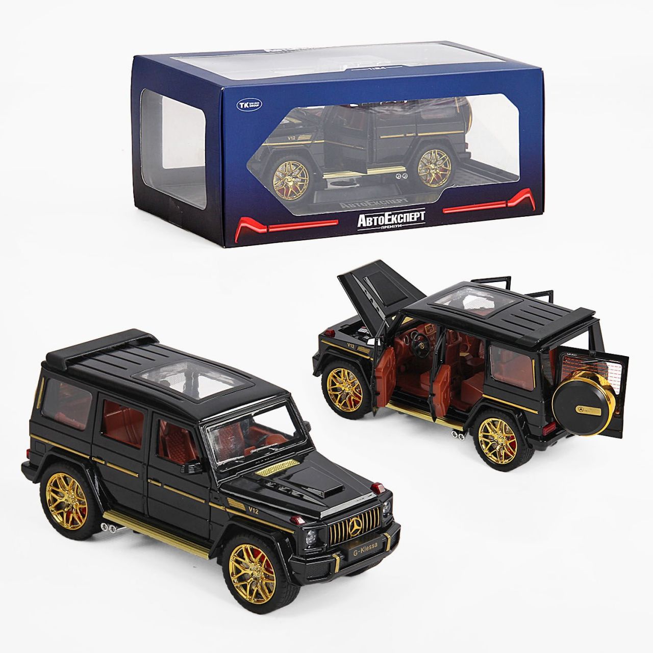 Джип металопластик GT - 8288 (24/2) "Авто Експерт " металопластик, 1:24, звук, світло, інерція, відчиняються двері, багажник, капот