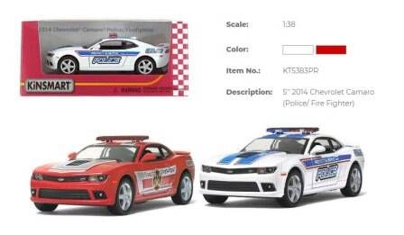 Машина метал. "Kinsmart" "Chevrolet Camaro (Police/Fire Fighter)" KT5383WPR