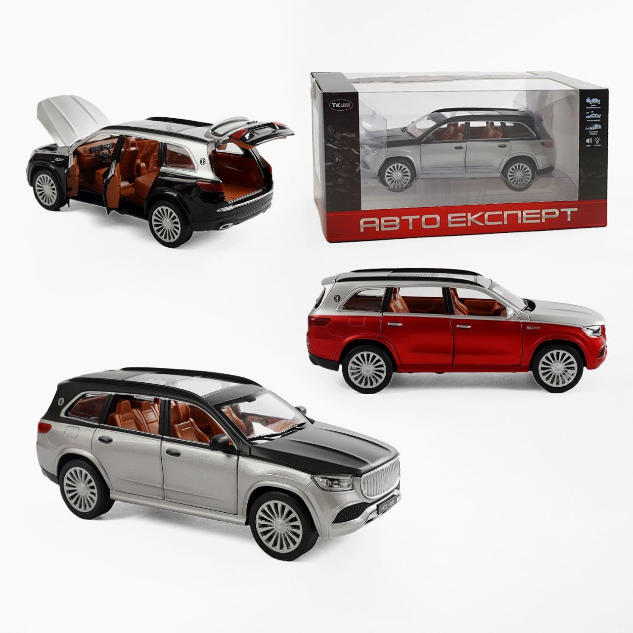 Джип RS-50479 (36/2) "Авто Експерт", 3 кольори, металопластик, масштаб 1:22, світло, звук, інерція, відчиняються двері, багажник та капот