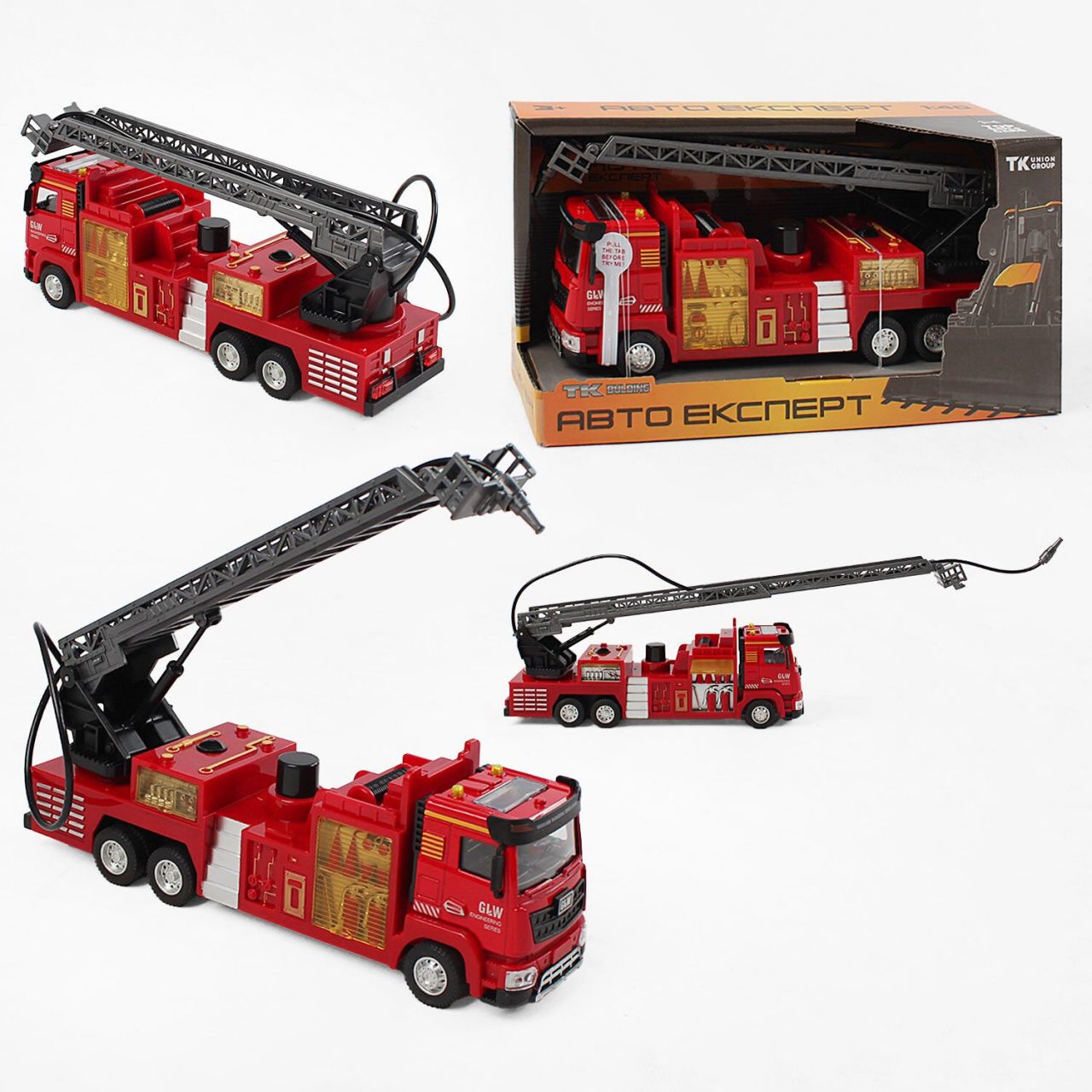 Спецтехніка TK-16041 (36) "Авто Експерт", металопластик, 1:40, звук, світло, інерція, помпова подача води, висувна драбина, рухомі елементи