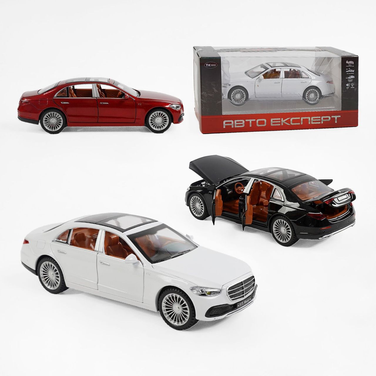 Машина TX 55070 (48/2) "Авто Експерт", 3 види, металопластик, масштаб 1:22, світло, звук, інерція, відчиняються двері, багажник