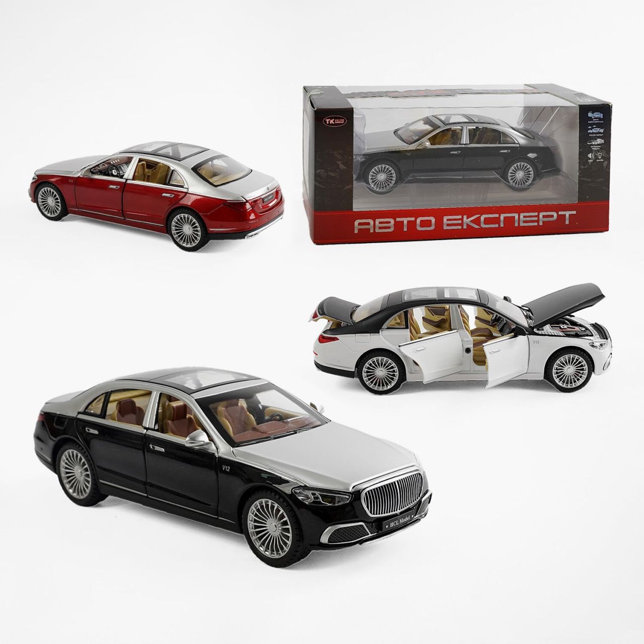 Машина TX 90740 (48/2) "Авто Експерт", 3 кольори, металопластик, масштаб 1:22, світло, звук, інерція, відчиняються двері, багажник та капот