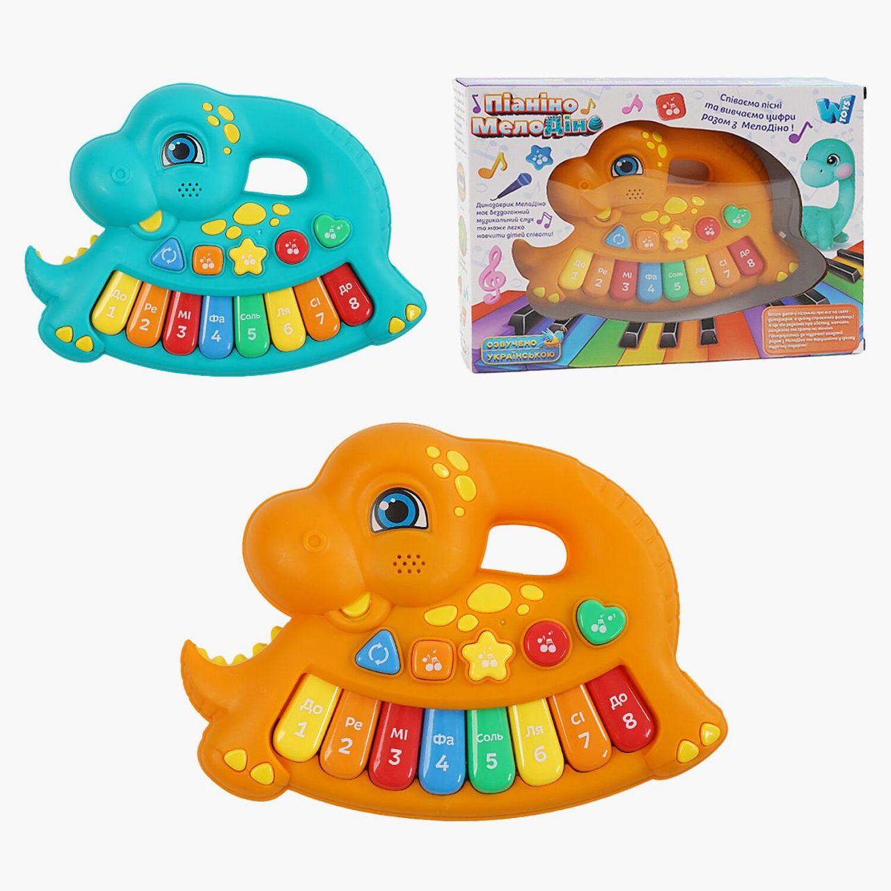 Піаніно музичне 62306 (60/2) "WToys", ОЗВУЧУВАННЯ УКРАЇНСЬКОЮ МОВОЮ, музичні ноти, цифри, мелодії, пісні, підсвічування
