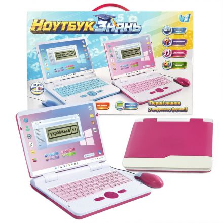 Ноутбук знань 30916 (24/2) “WToys”, ОЗВУЧУВАННЯ УКР. ТА АНГЛ. МОВОЮ, абетка, цифри, 10 скоромовок, 15 казок, 15 пісень, вікторина