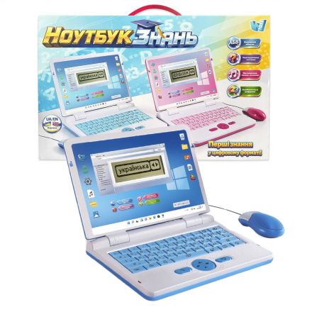 Ноутбук знань 73693 (24/2) “WToys”, ОЗВУЧУВАННЯ УКР. ТА АНГЛ. МОВОЮ, абетка, цифри, 10 скоромовок, 15 казок, 15 пісень, вікторина