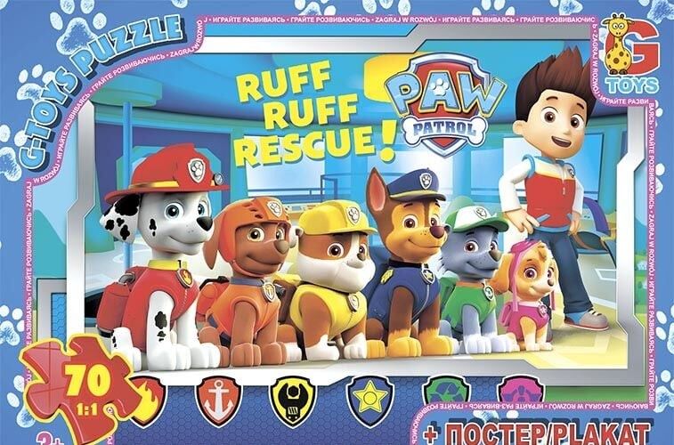 Пазлы 70 эл. "G Toys" "Щенячий патруль" PW 0857