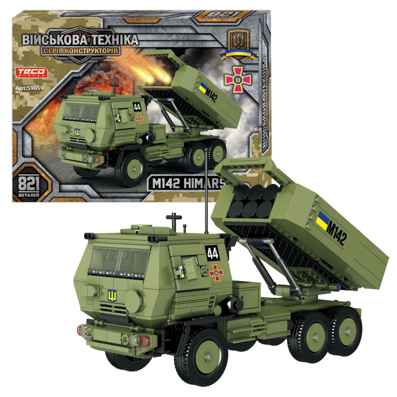 Конструктор 59659 (12) "Teko", 821 деталь, “M142 HIMARS”