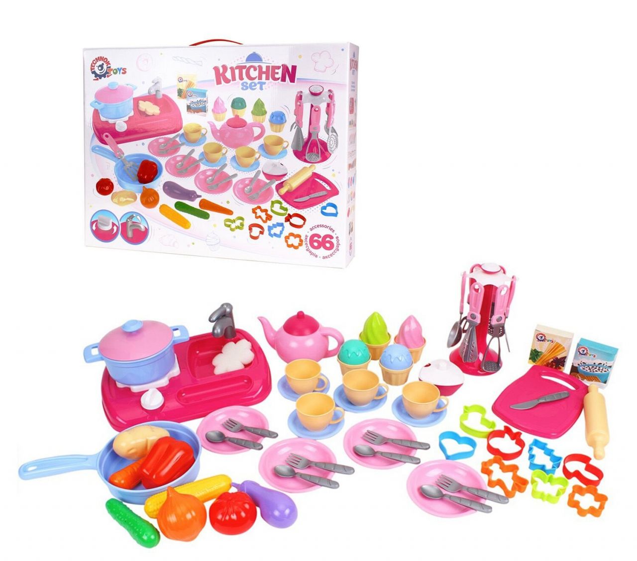  Кухня з набором посуду 7280 (4) "Technok Toys", 66 предметів