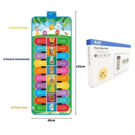 Килимок музичний 638-13 (24/2) 49 х 3 х 125 см, на батарейках, музичні інструменти, ноти, запис, режим пам'яті, музика