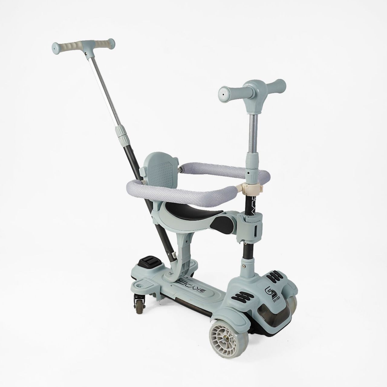 Самокат 5в1 "Skyper" BT-75288 (4) колеса PU125х40мм зі світлом, укр озвучування та підсвічування платформи, з ДОП. КОЛЕСАМИ, захисний бампер