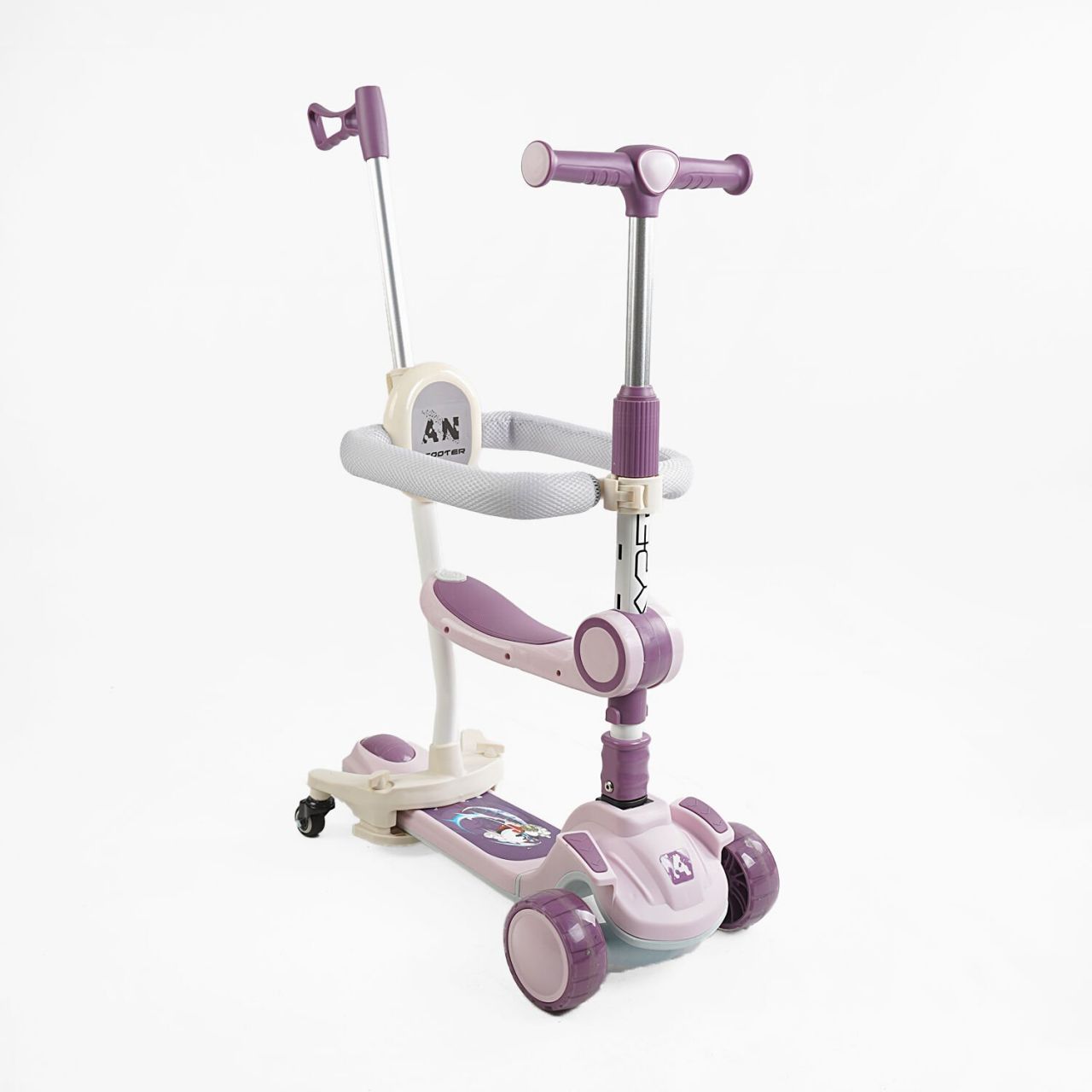 Самокат 5в1 "Skyper" GH-31692 (4) колеса PU125х40мм зі світлом, укр озвучування та підсвічування платформи,с ДОП. КОЛЕСАМИ