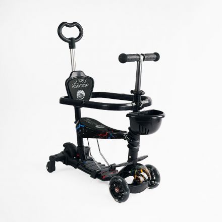 Самокат 5в1 LS-86390 (1) Best Scooter, з ДОП. КОЛІСАМИ, захисний бампер, PU колеса зі світлом