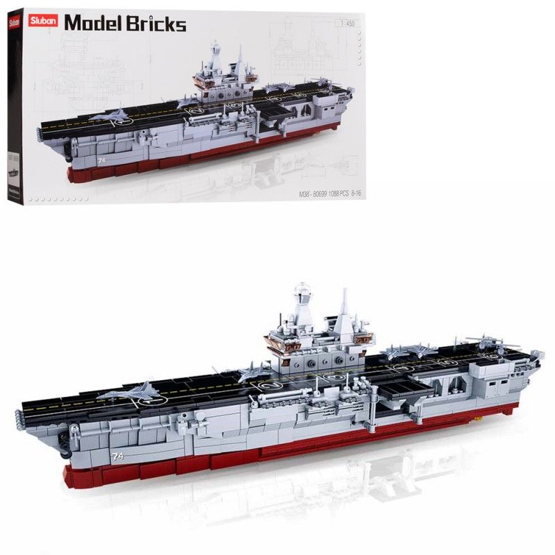 Конструктор SLUBAN M38-B0699 "Model Bricks": Військовий корабель (крейсер), 1:450, 1088дет.