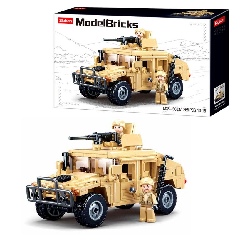 Конструктор SLUBAN M38-B0837 "Model Bricks": Штурмовий автомобіль Хамер Н2, 265 дет.