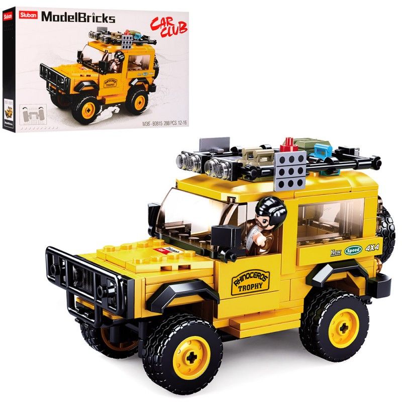 Конструктор SLUBAN M38-B0815 "Model Bricks": джип, фігурка, 288 дет., кор., 38,5-24-7 см