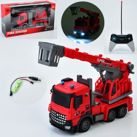 Пожежна машина YJ-119-1-2 радіокер.,акум.,вишка,1:14,рух.деталі,USB,2 види,світло