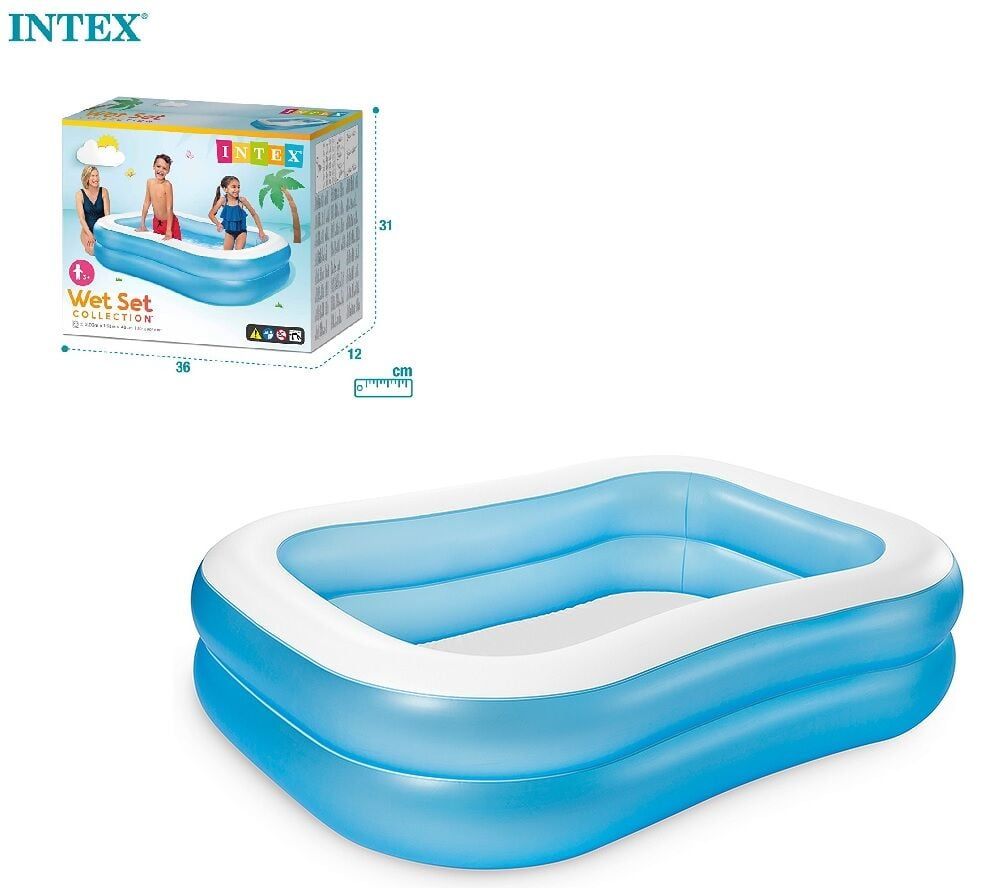 Intex Басейн надувний 57180 NP (3) «Сімейний» 203х152х48 см, об`єм=540л, від 3 років, вага 3.5кг