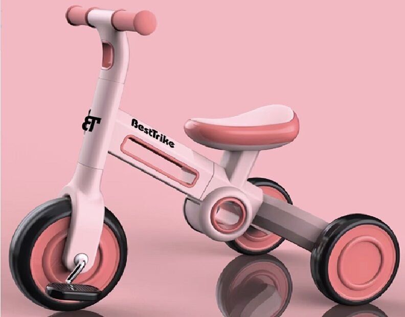 Велосипед 3-х колісний BS-11402 "Best Trike" (1) колеса EVA переднє 8’’, заднє 6’’, нейлонова рама, трансформується у велобіг, підсвічування