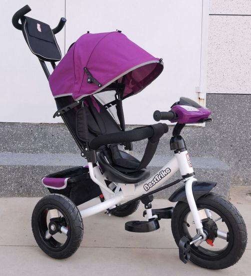 Велосипед 3-х кол. 3390 / 37-663 Best Trike (НАДУВНЫЕ КОЛЕСА d=29см. переднее, d=26см. задние, ФАРА С USB, пульт)