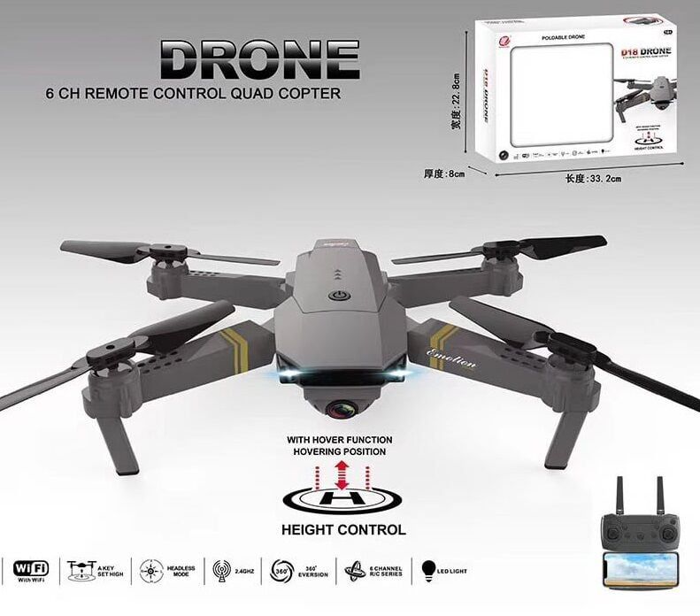 Квадрокоптер на радиоуправлении D 18 HW(24) пульт 2,4 GHz, HD-камера, акум. 3,7 V, “Headless mode”, в коробке